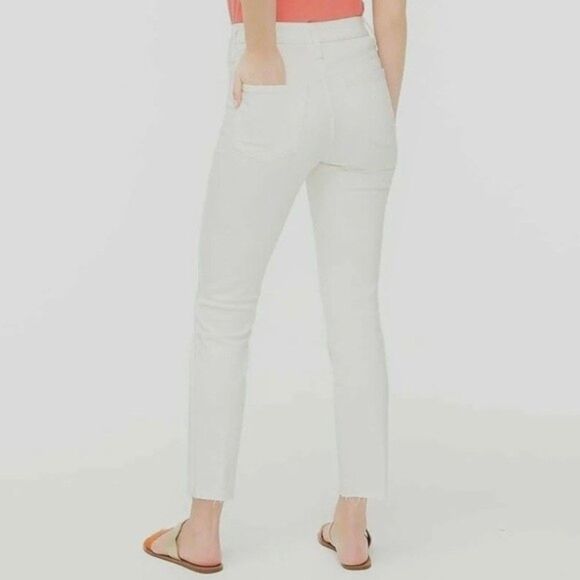 J. Crew Women's White High Rise Vintage Straight Leg Button Fly Jeans Size 27 - Picture 2 of 12